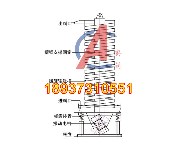 塑料颗粒钙粉提升降温散热垂直振动提升机